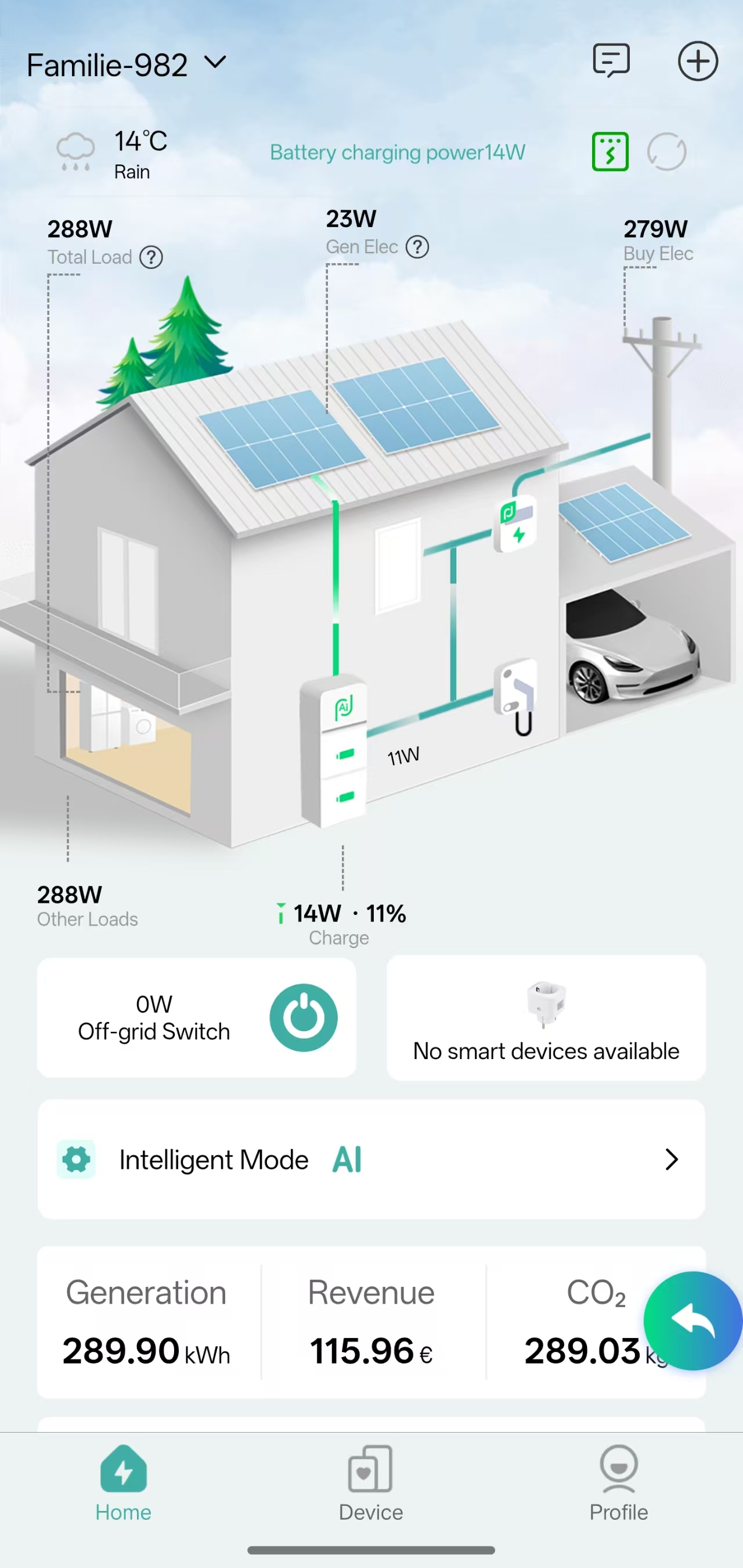 Sunpura App home scherm