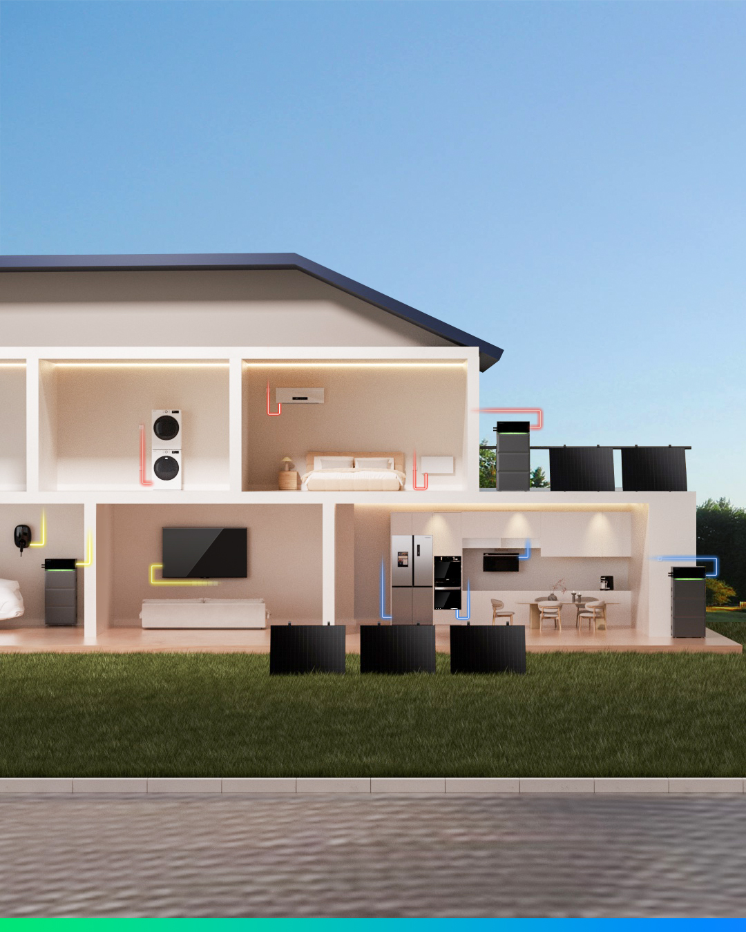 Energiestroom door het huis