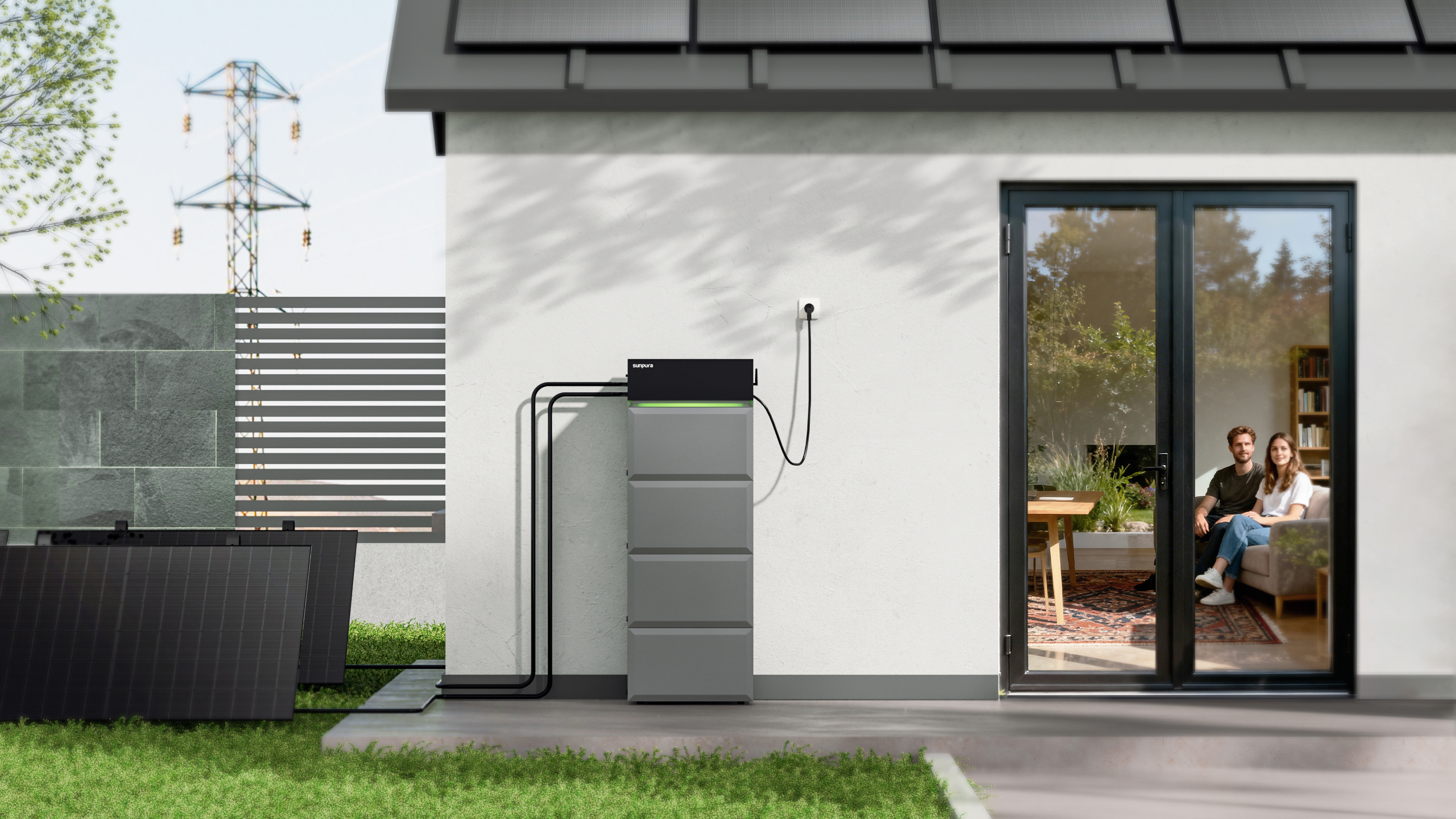 Sunpura S2400 buiten aan woning